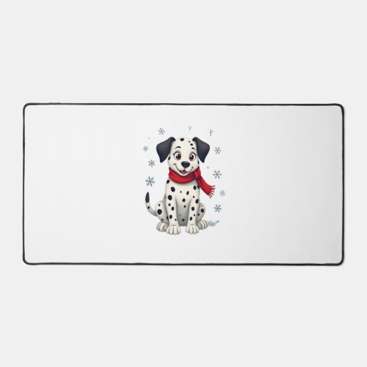 Dalmatische Snowy Fun hond Bureaumat (Voorkant)