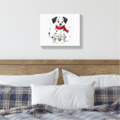 Dalmatische Snowy Fun hond Canvas Afdruk (Insitu (Slaapkamer))