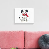 Dalmatische Snowy Fun hond Canvas Afdruk (Insitu (Woonkamer))