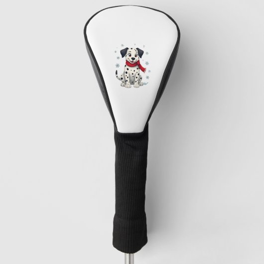 Dalmatische Snowy Fun hond Golfheadcover (Voorkant)