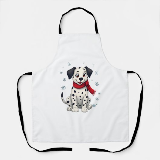 Dalmatische Snowy Fun hond Schort (Voorkant)