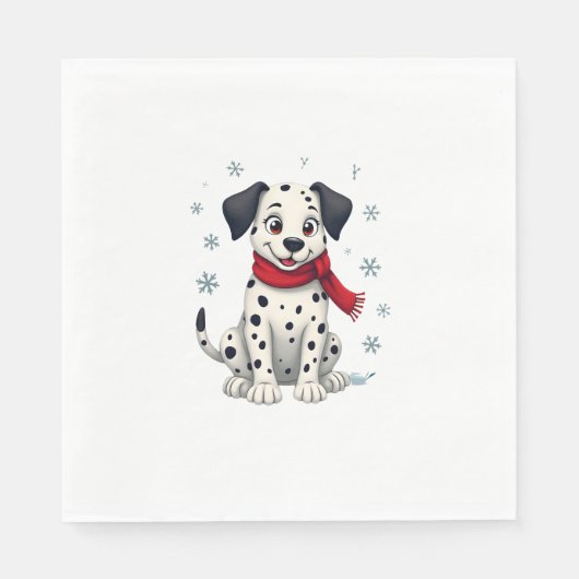 Dalmatische Snowy Fun hond Servet (Voorkant)