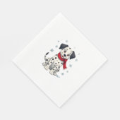 Dalmatische Snowy Fun hond Servet (Hoek)