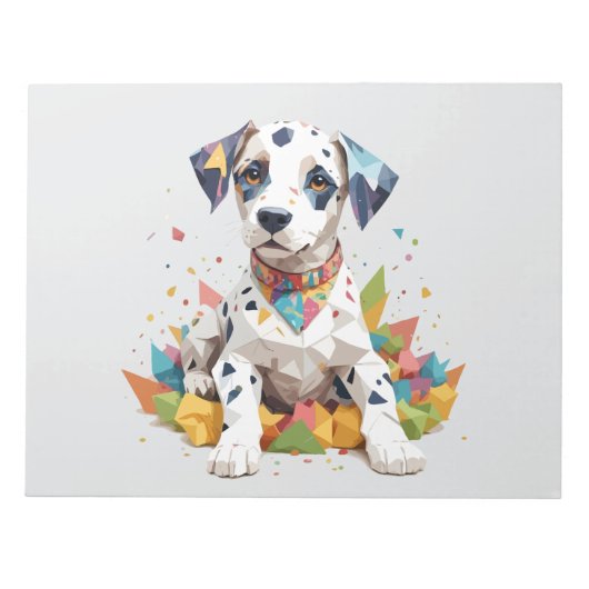 Dalmatische speelse Schattige leuke dier kleurrijk Notitieblok (Voorkant)