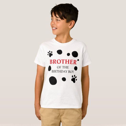 Dalmatische Spots Brother van de Birthday Boy/Girl T-shirt (Voorkant volledig)