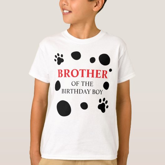 Dalmatische Spots Brother van de Birthday Boy/Girl T-shirt (Voorkant)