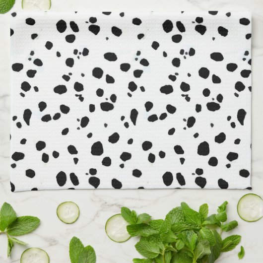 Dalmatische spots, Dalmatische print, Dalmatian Fu Theedoek (Gevouwen)