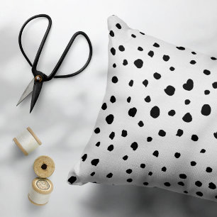 Dalmatische Spots, Dalmatische Stippen, zwart en w Accent Kussen
