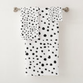 Dalmatische Spots, Dalmatische Stippen, zwart en w Bad Handdoek (Insitu)