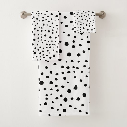 Dalmatische Spots, Dalmatische Stippen, zwart en w Bad Handdoek (Insitu)