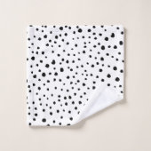 Dalmatische Spots, Dalmatische Stippen, zwart en w Bad Handdoek (Wasdoekje)