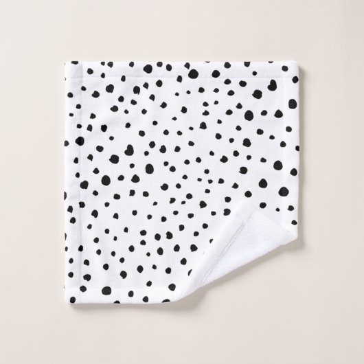 Dalmatische Spots, Dalmatische Stippen, zwart en w Bad Handdoek (Wasdoekje)