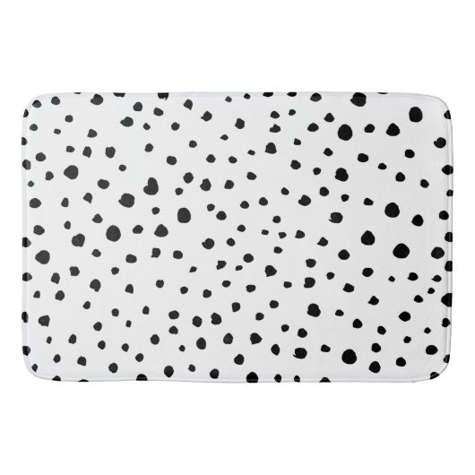 Dalmatische Spots, Dalmatische Stippen, zwart en w Badmat (Voorkant)