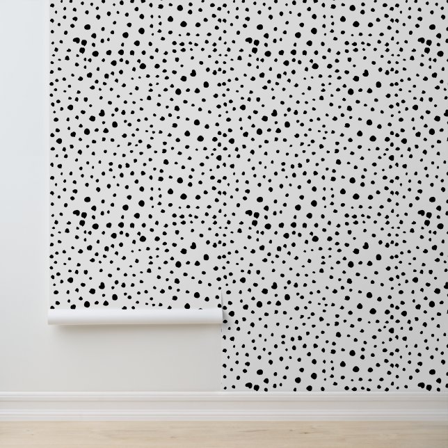 Dalmatische Spots, Dalmatische Stippen, zwart en w Behang (Applicatie)