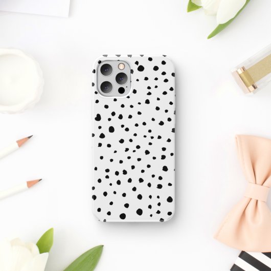 Dalmatische Spots, Dalmatische Stippen, zwart en w Case-Mate iPhone Case