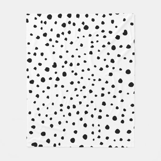 Dalmatische Spots, Dalmatische Stippen, zwart en w Fleece Deken (Voorkant)