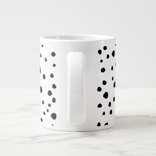 Dalmatische Spots, Dalmatische Stippen, zwart en w Grote Koffiekop (Achterkant)