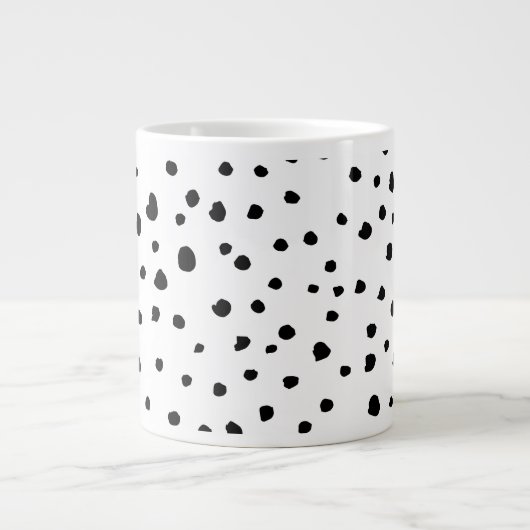 Dalmatische Spots, Dalmatische Stippen, zwart en w Grote Koffiekop (Voorkant)