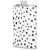 Dalmatische Spots, Dalmatische Stippen, zwart en w Heupfles (Links)