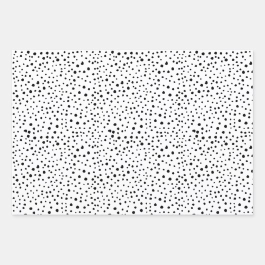 Dalmatische Spots, Dalmatische Stippen, zwart en w Inpakpapier Vel (Voorkant 2)