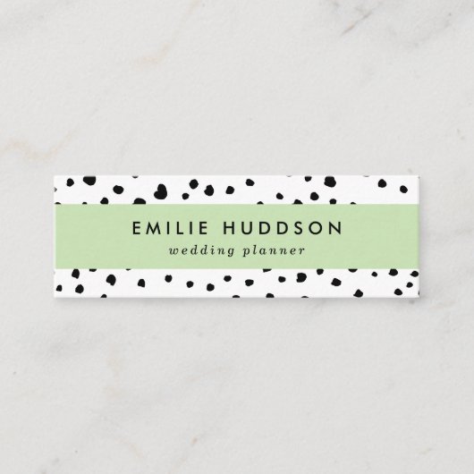 Dalmatische Spots, Dalmatische Stippen, zwart en w Mini Visitekaartje (Voorkant)
