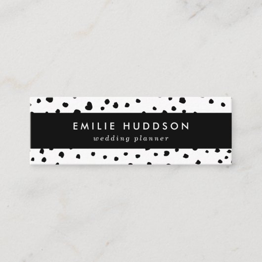 Dalmatische Spots, Dalmatische Stippen, zwart en w Mini Visitekaartje (Voorkant)