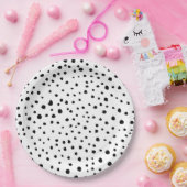 Dalmatische Spots, Dalmatische Stippen, zwart en w Papieren Bordje (Feest)