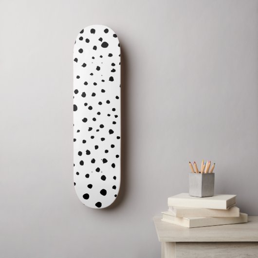 Dalmatische Spots, Dalmatische Stippen, zwart en w Persoonlijk Skateboard (Muurkunst)