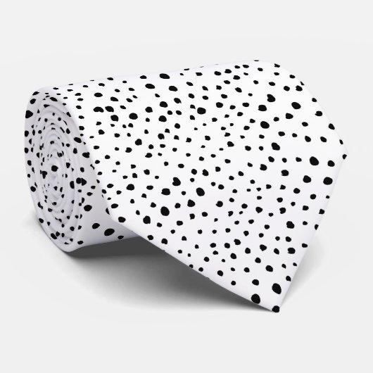 Dalmatische Spots, Dalmatische Stippen, zwart en w Stropdas (Opgerold)