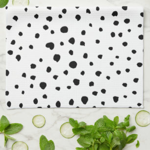 Dalmatische Spots, Dalmatische Stippen, zwart en w Theedoek