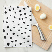 Dalmatische Spots, Dalmatische Stippen, zwart en w Theedoek (Quarter Fold)