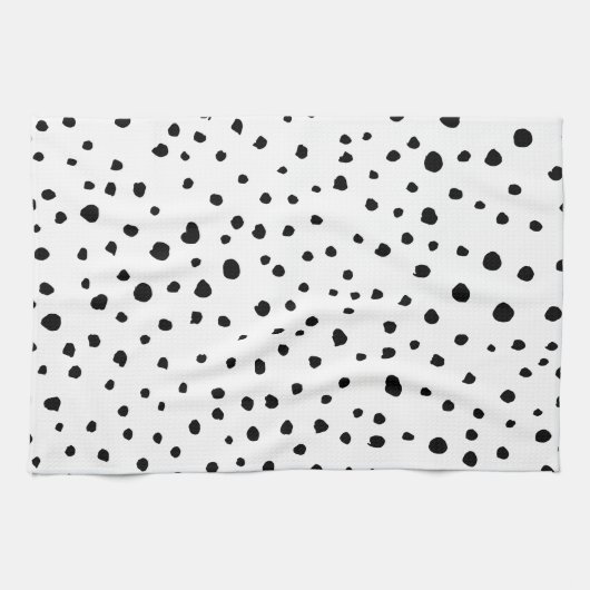 Dalmatische Spots, Dalmatische Stippen, zwart en w Theedoek (Horizontaal)