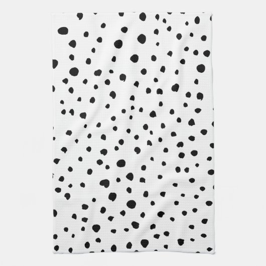 Dalmatische Spots, Dalmatische Stippen, zwart en w Theedoek (Verticaal)
