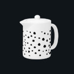 Dalmatische Spots, Dalmatische Stippen, zwart en w Theepot<br><div class="desc">Cute,  leuke en schattige dalmatische vlekken in zwart-wit. Moderne en trendy gave,  perfect voor dalmatische minnaar in je leven.</div>