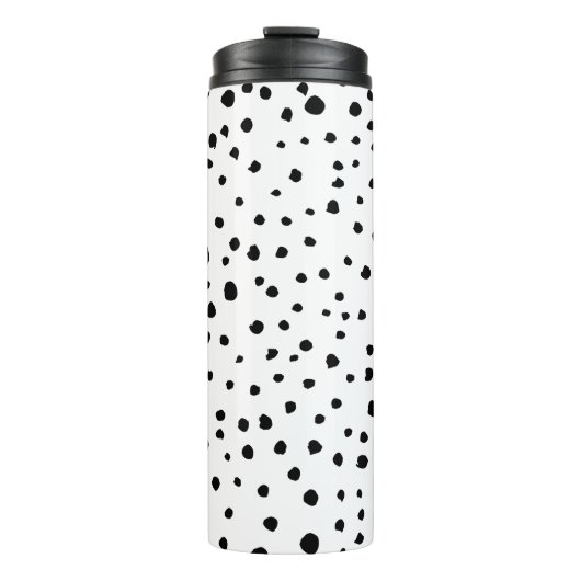 Dalmatische Spots, Dalmatische Stippen, zwart en w Thermosbeker (Voorkant)