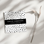 Dalmatische Spots, Dalmatische Stippen, zwart en w Vierkante Visitekaartje