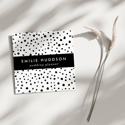 Dalmatische Spots, Dalmatische Stippen, zwart en w Vierkante Visitekaartje