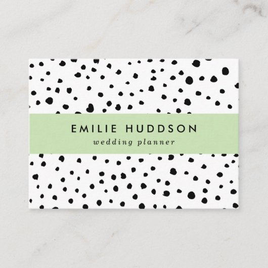 Dalmatische Spots, Dalmatische Stippen, zwart en w Visitekaartje (Voorkant)