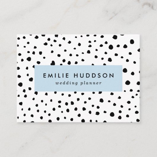 Dalmatische Spots, Dalmatische Stippen, zwart en w Visitekaartje (Voorkant)