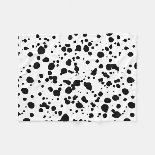 Dalmatische Spots zwart wit. Modern. Vruchtdieren  Fleece Deken (Voorkant (Horizontaal))