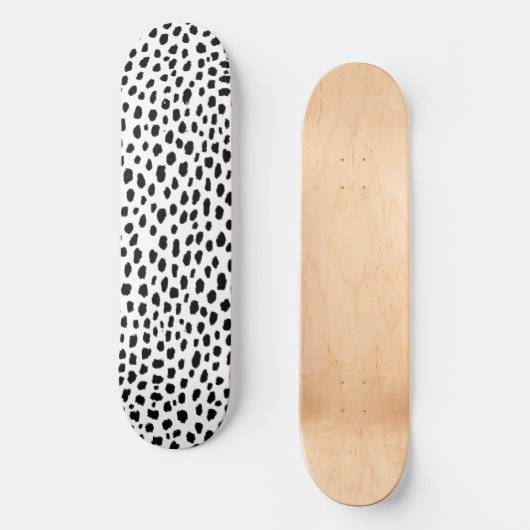 Dalmatische Spots (zwart/wit) Persoonlijk Skateboard (Voorkant)