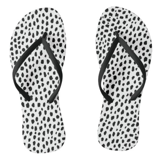 Dalmatische Spots (zwart/wit) Teenslippers (Voetbed)