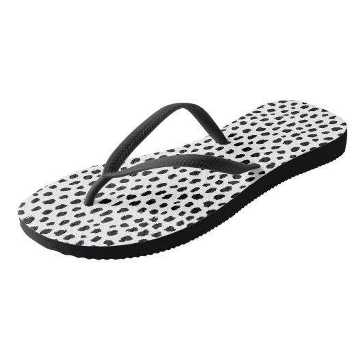 Dalmatische Spots (zwart/wit) Teenslippers (Schuin)