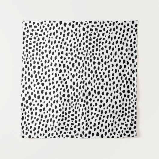 Dalmatische Spots (zwart/wit) Wandkleed (Voorkant)