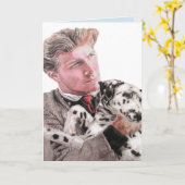 Dalmatische Spotty Dog Schattigee honden Blank Kaa Kaart (Gele Bloem)