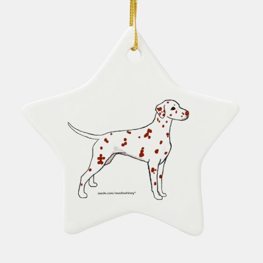 Dalmatische ster — leverspotter keramisch ornament (Achterkant)