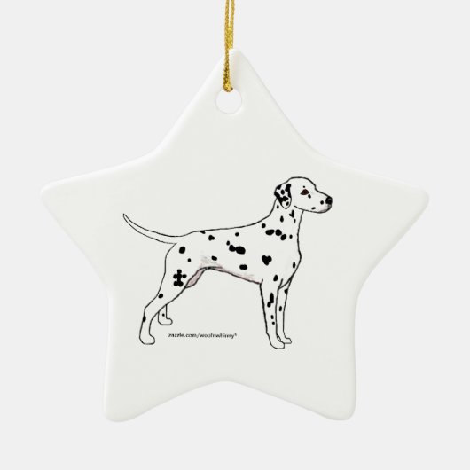 Dalmatische ster — zwart-gepoot keramisch ornament (Voorkant)