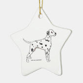 Dalmatische ster — zwart-gepoot keramisch ornament (Links)
