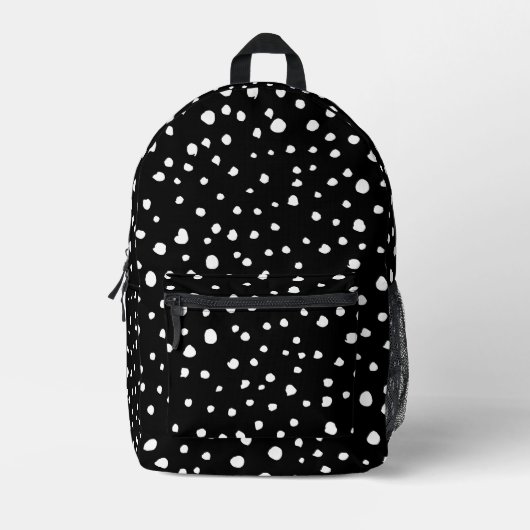 Dalmatische Stippen, Dalmatische spots, zwart-wit Bedrukte Rugzak (Voorkant)