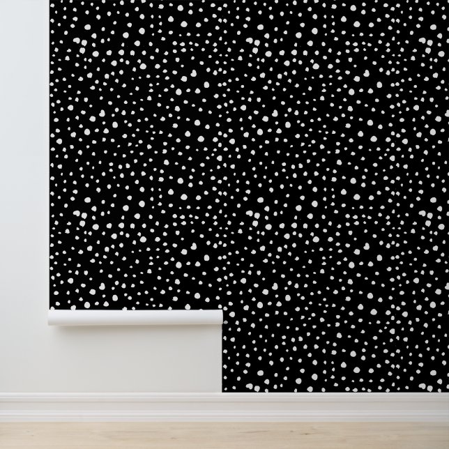 Dalmatische Stippen, Dalmatische spots, zwart-wit Behang (Applicatie)